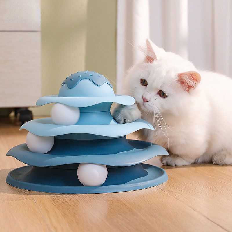 Interactive Squeaky Plush Dog Toy - لعبة قطط دوارة بكرة، لعبة قطط